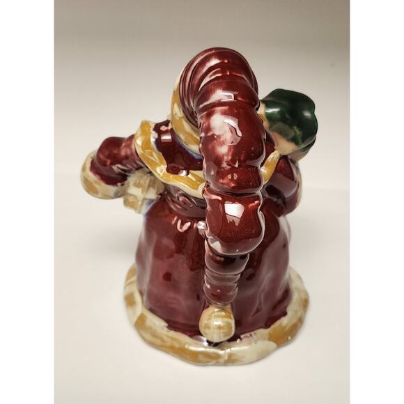 Santa Claus Ceramic Figure Glazed Tree Lots Of 2 - Picture 4 of 15